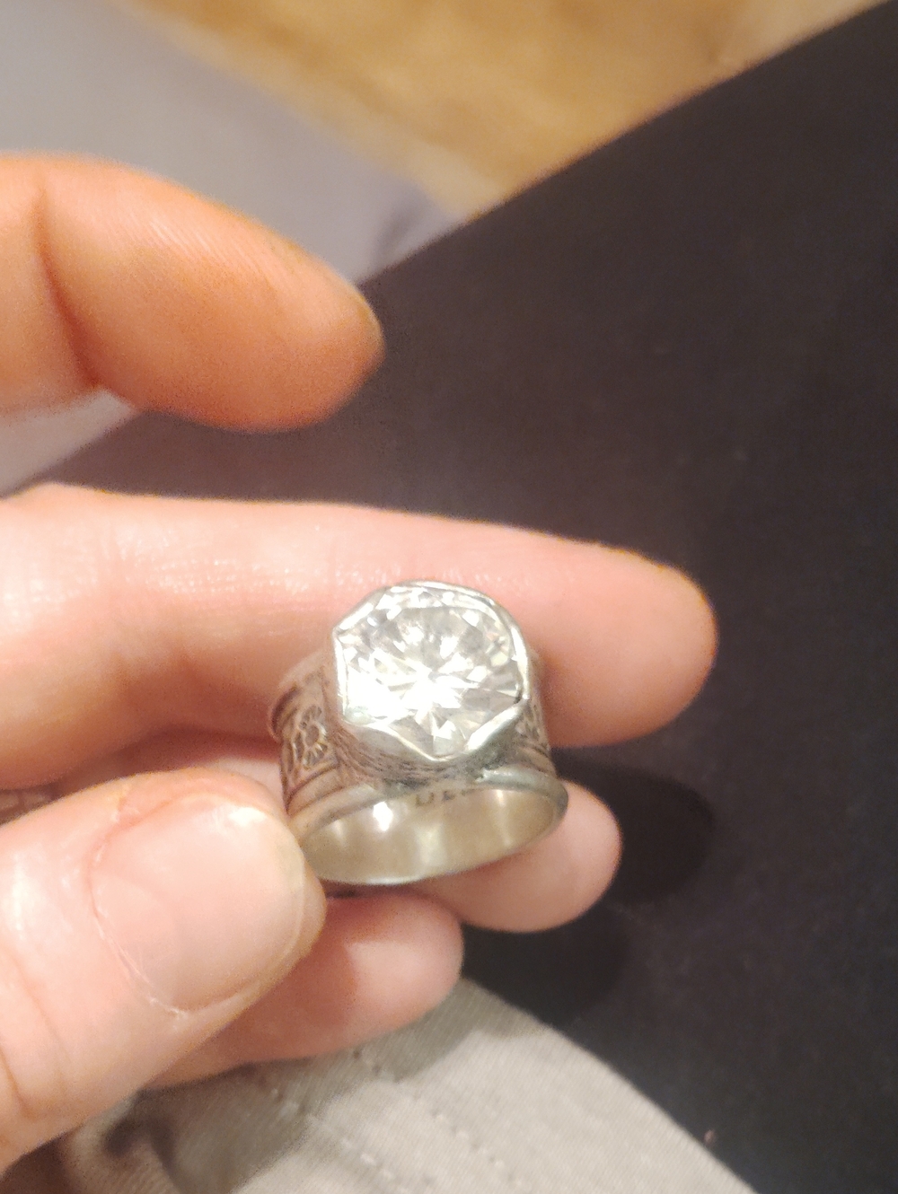 Sterling Silver Silpada Ring White Crystal Statement Ring